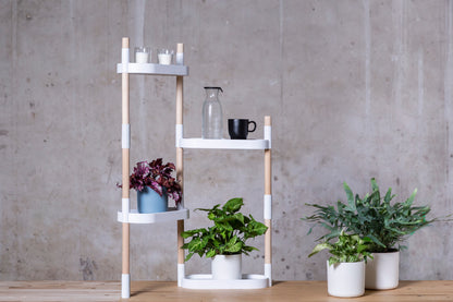 Soporte Modular Citysens De 4 Bandejas Y Semillas Aromáticas – Blanco, Polipropileno 100% Reciclado Y Madera Ecológica_3