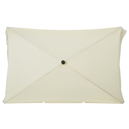 Sombrilla Rectangular De Jardín Aluminio Outsunny 198x130x240cm Beige_3