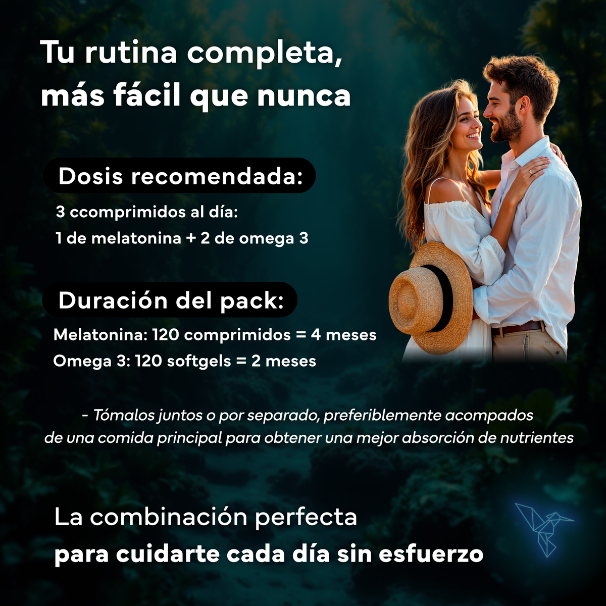 Melatonina Pura 1,9 Mg Con Triptófano + Omega 3 2000 Mg Omegatex®. Sevens Nutrition. Sueño Reparador, Corazón Y Cerebro_4