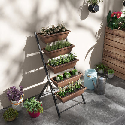Soporte Para Plantas Outsunny Acero, Pp Negro 55x63x120 Cm_3