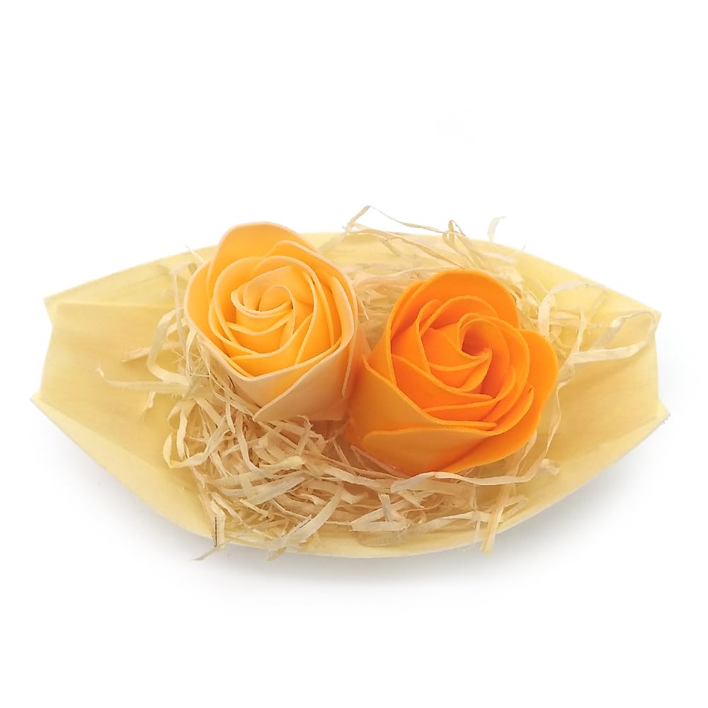 Barca Con Flores Para Regalo Invitados (naranja) - Rosas De Jabón Para Baño Aromático. Detalle Original Para Eventos_3
