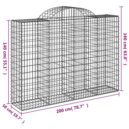 Cestas Gaviones 18 Uds Forma De Arco Hierro 200x50x140/160 Cm_5