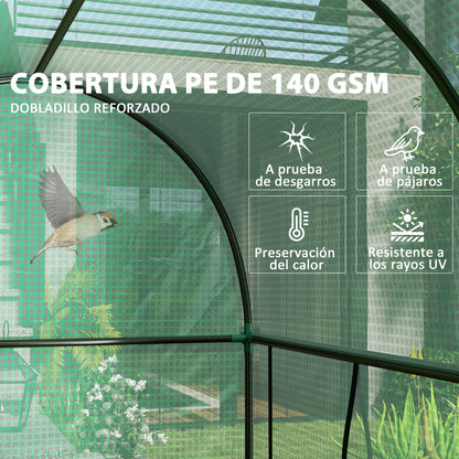 Invernadero De Jardín Outsunny Pe, Acero Verde 200x100x178 Cm 84h-064v00gn_4