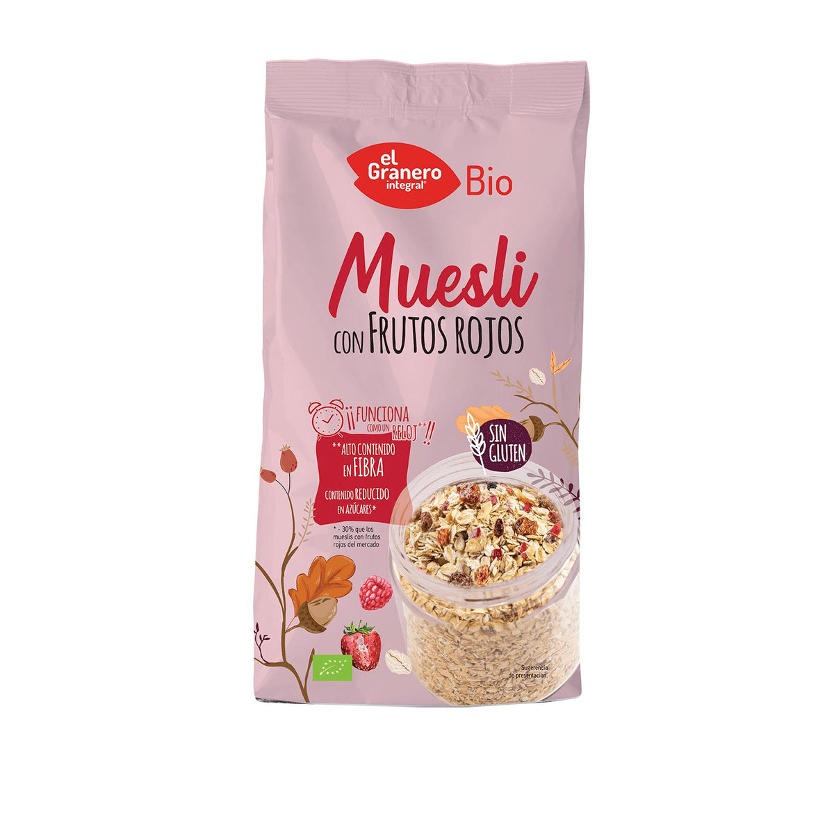Muesli con Frutos Rojos Sin Gluten Bio El Granero 375 gr