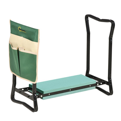 Taburete De Jardín Outsunny Verde Y Negro 58x28x49 Cm_0