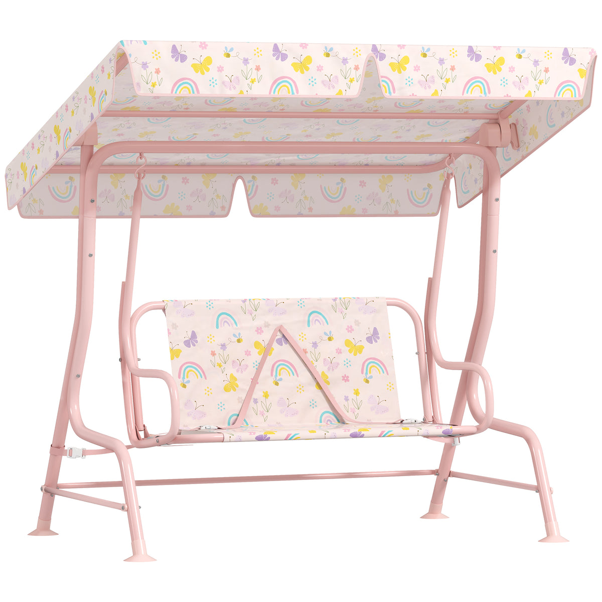 Columpio Jardín Infantil Aiyaplay Acero, Poliéster Rosa 112x75x120 Cm_0