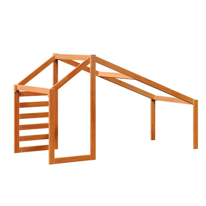 Techo De Cama Infantil Madera Maciza Pino Marrón 188x97x113 Cm_5