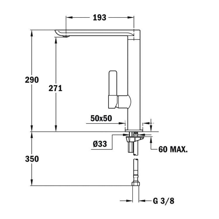 Grifo monomando Teka ARK938 con caño extraíble gran resistencia Negro