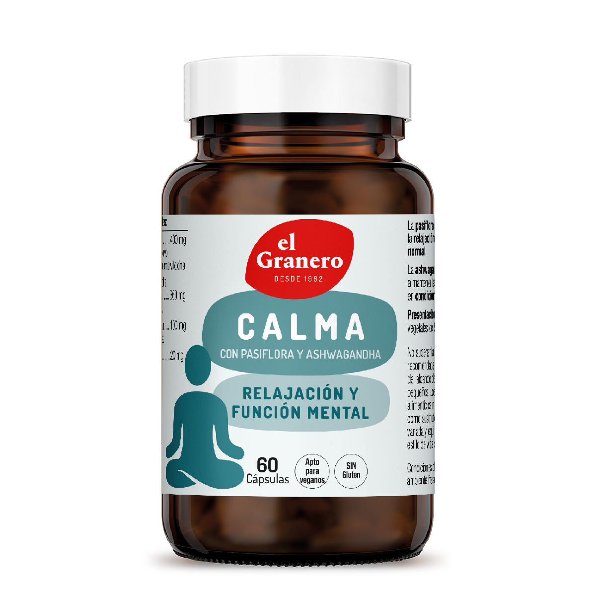 CALMA con Pasiflora y Ashwagandha El Granero 60 Cápsulas