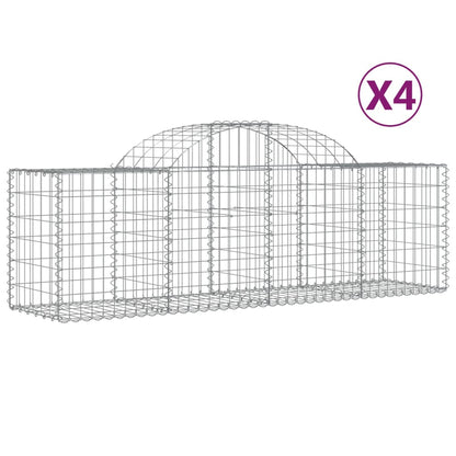 Cestas De Gaviones 4 Uds Forma De Arco Hierro 200x50x60/80 Cm_0