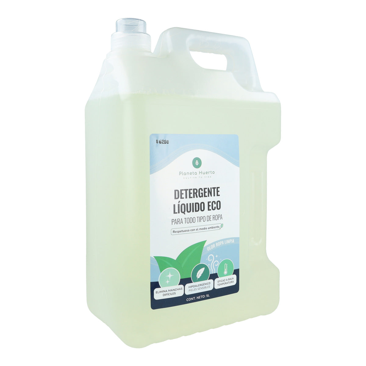 Detergente Líquido Ropa Eco  Aroma natural a ropa limpia Planeta Huerto  5 Litros