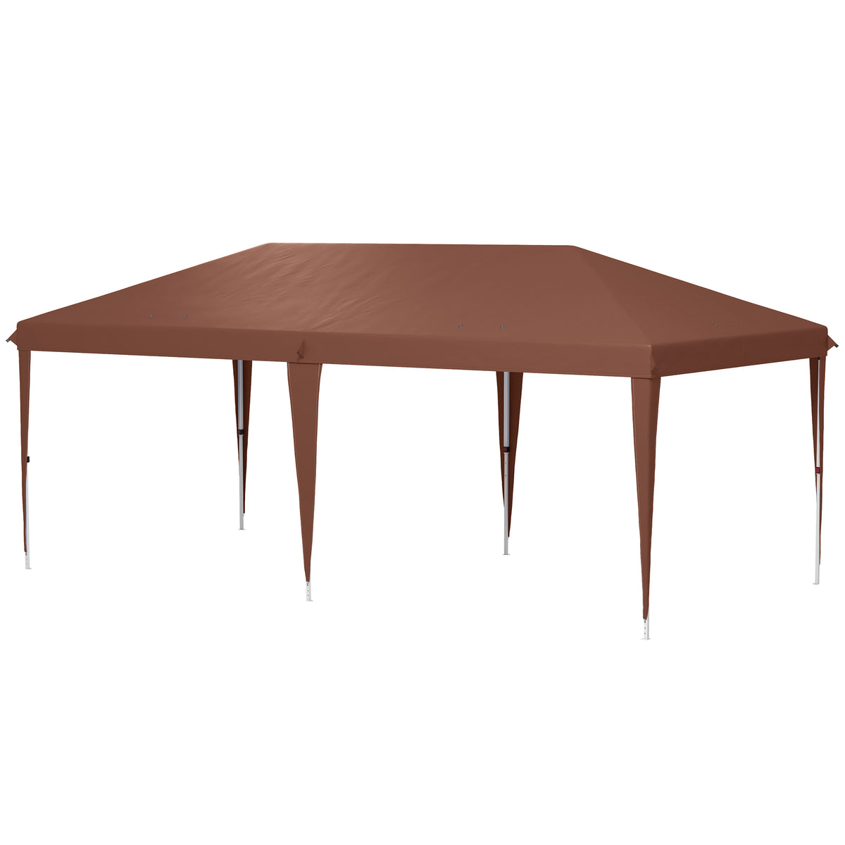 Carpa Plegable Outsunny Acero, Tela Oxford Café 585x295x270 Cm_0