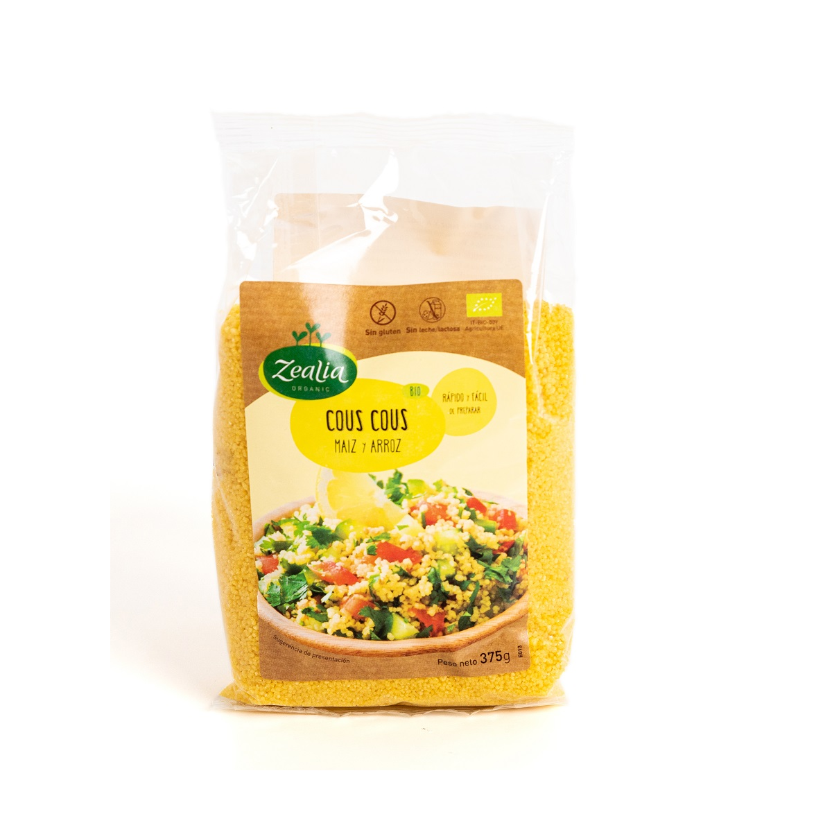 Cous cous de Maíz y Arroz BIO Sin Gluten Zealia 375 gr