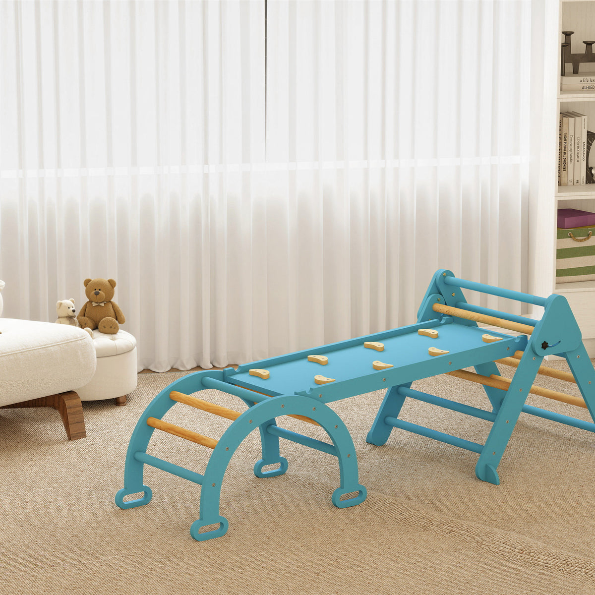 Triángulo De Escalada Aiyaplay Madera De Álamo, Madera De Pino Azul 188x70x59 Cm 331-097v00bu_3