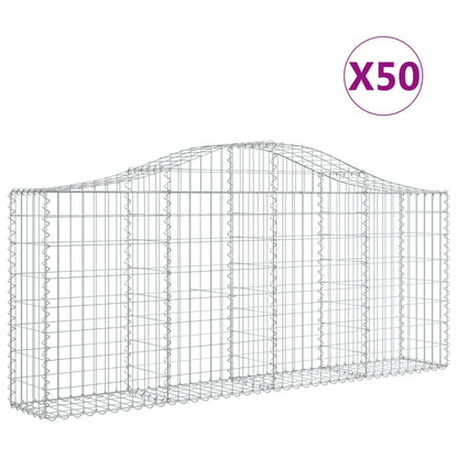 Cestas De Gaviones 50 Uds Forma De Arco Hierro 200x30x80/100 Cm_0