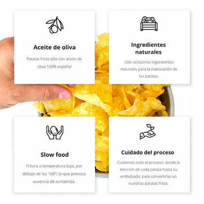 Patatas Fritas Artesanas Sin Sal | Pack 6 Bolsas Con Aove | 6x140g | Snack Gourmet_3