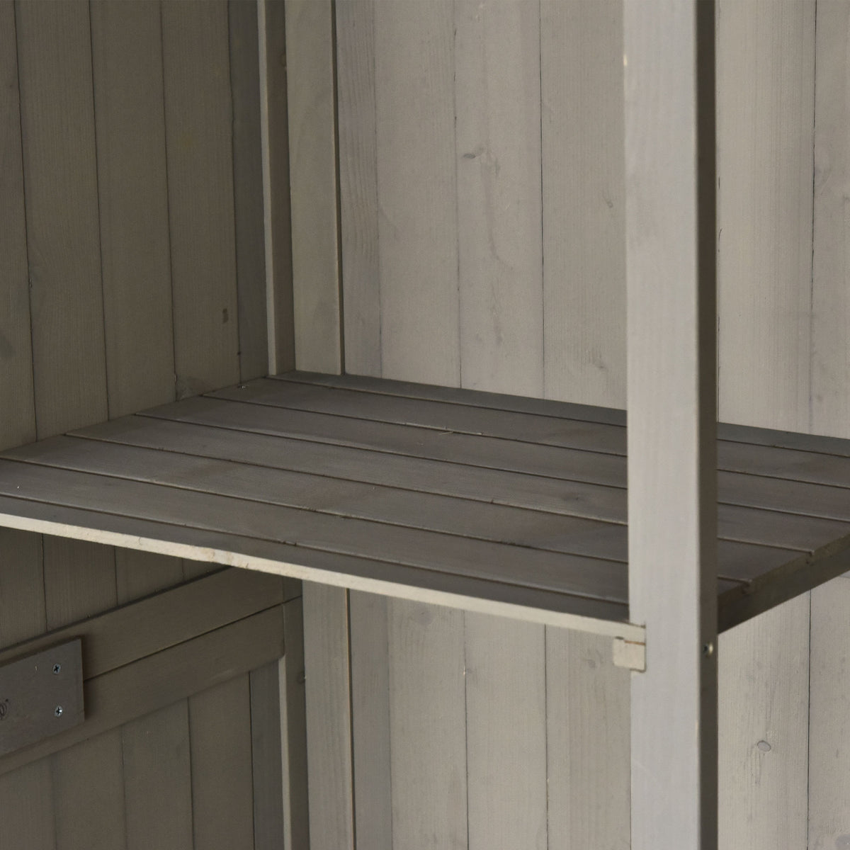Cobertizo De Madera Outsunny Madera De Abeto Gris 127,5x50x164 Cm_4