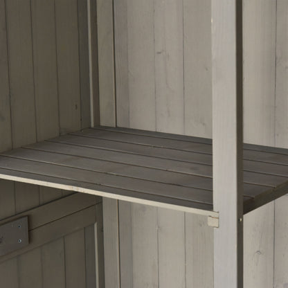 Cobertizo De Madera Outsunny Madera De Abeto Gris 127,5x50x164 Cm_4