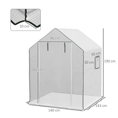 Cubierta De Invernadero Outsunny Pe Blanco 140x143x190 Cm 845-945v00wt_2