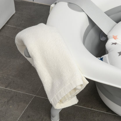 Bañera Para Bebé Plegable Homcom Pp, Tpe Gris 81.5x50.5x23.5 Cm_3