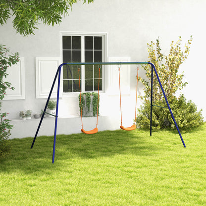 Columpio Infantil Outsunny Metal, Pp Multicolor 269x160x180 Cm_1