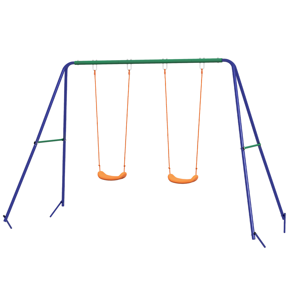 Columpio Infantil Outsunny Metal, Pp Multicolor 269x160x180 Cm_0