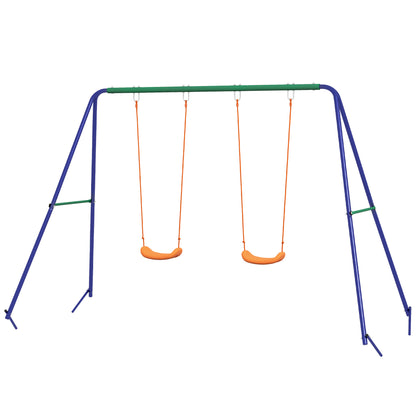 Columpio Infantil Outsunny Metal, Pp Multicolor 269x160x180 Cm_0