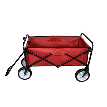 Carretilla De Jardín Plegable Roja Para Jardinería Con Funda Impermeable_3