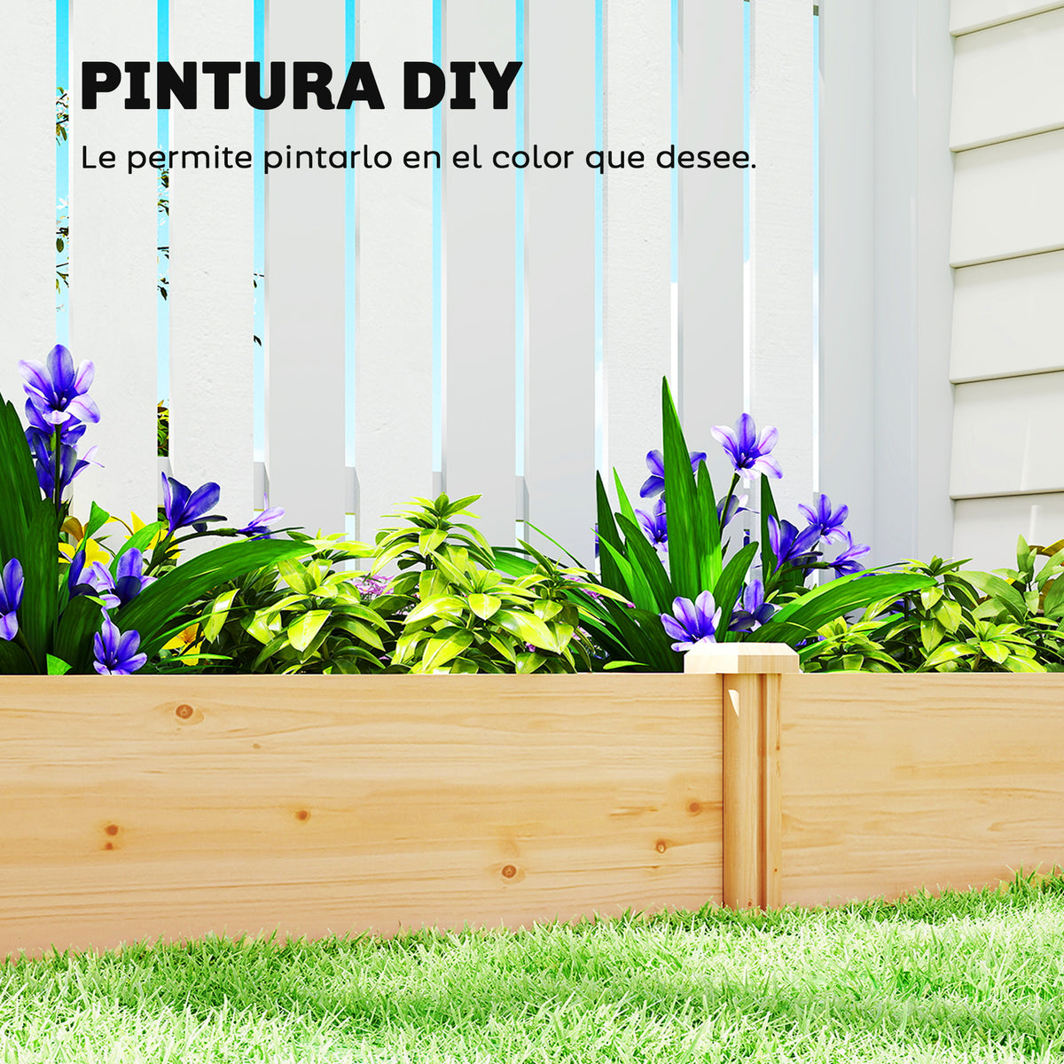 Jardinera Outsunny Madera De Abeto Madera Natural 235x121x26 Cm_5