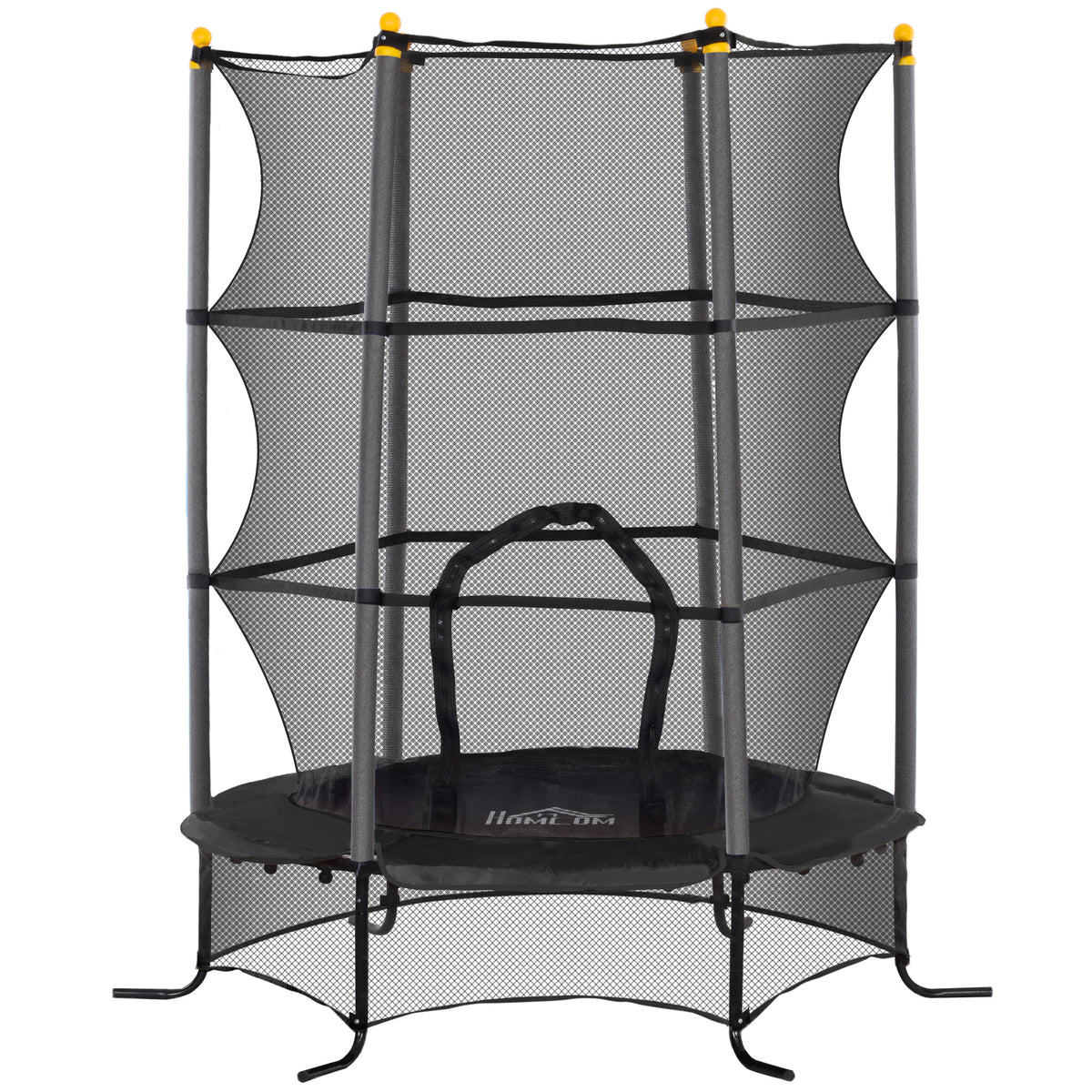 Cama Elástica Infantil Homcom Acero, Pp Negro 163x163x190 Cm_0