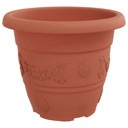 Macetas 24 Uds. Rojo Ladrillo Ø 22 X 18 Cm Plástico_5