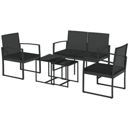 Muebles De Jardín Outsunny Acero, Pp Negro 102x58x77 Cm_0