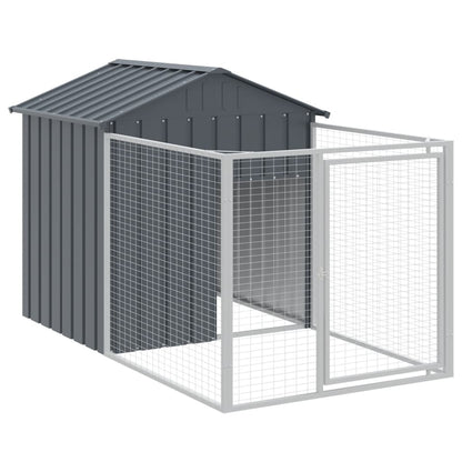 Caseta Perros Con Tejado Acero Galvanizado Gris 117x1221x123 Cm_5