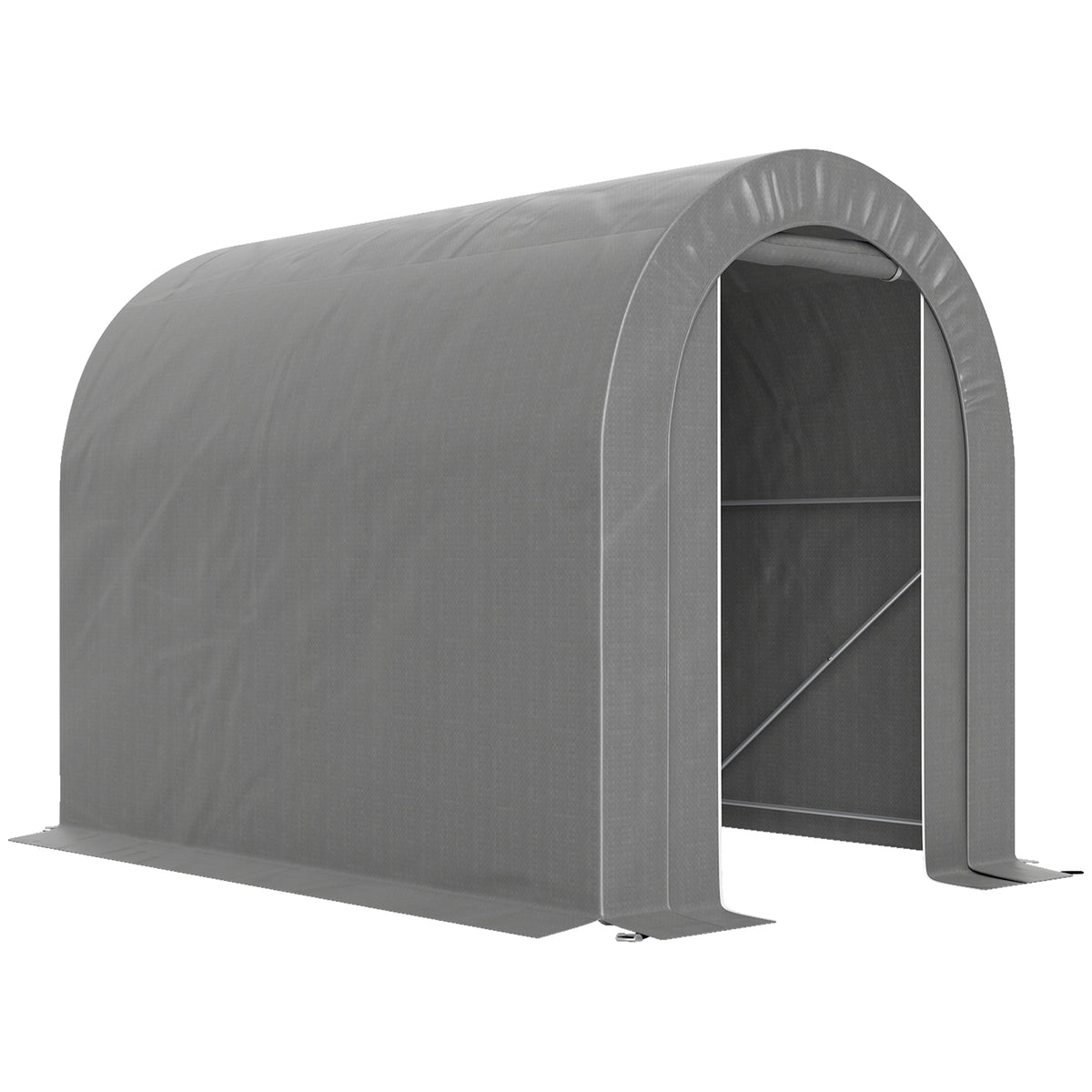 Carpa Para Herramientas Outsunny Pe, Acero Galvanizado Gris Claro 239x159x190 Cm_0