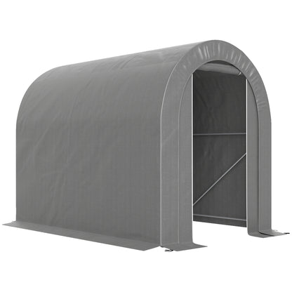 Carpa Para Herramientas Outsunny Pe, Acero Galvanizado Gris Claro 239x159x190 Cm_0