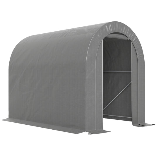 Carpa Para Herramientas Outsunny Pe, Acero Galvanizado Gris Claro 239x159x190 Cm_0