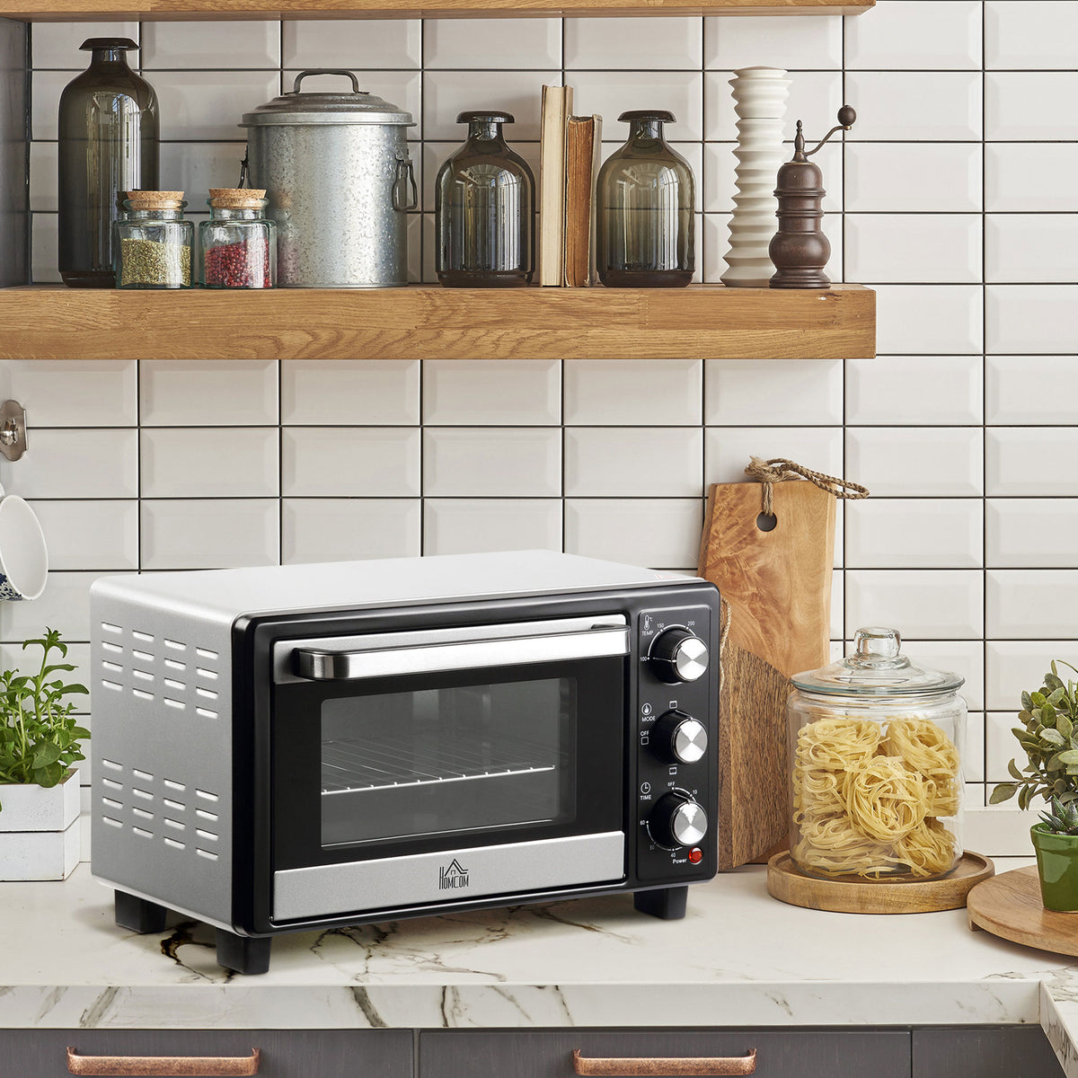 Horno Eléctrico Homcom Metal Plata 44x32x28.1 Cm_4