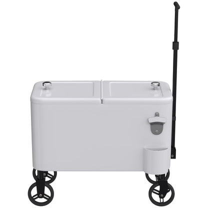 Carrito Nevera Outsunny Acero, Pu Blanco 75x35x120 Cm_3