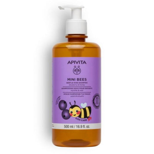 Champú suave para niños arándano y miel Apivita 500 ml