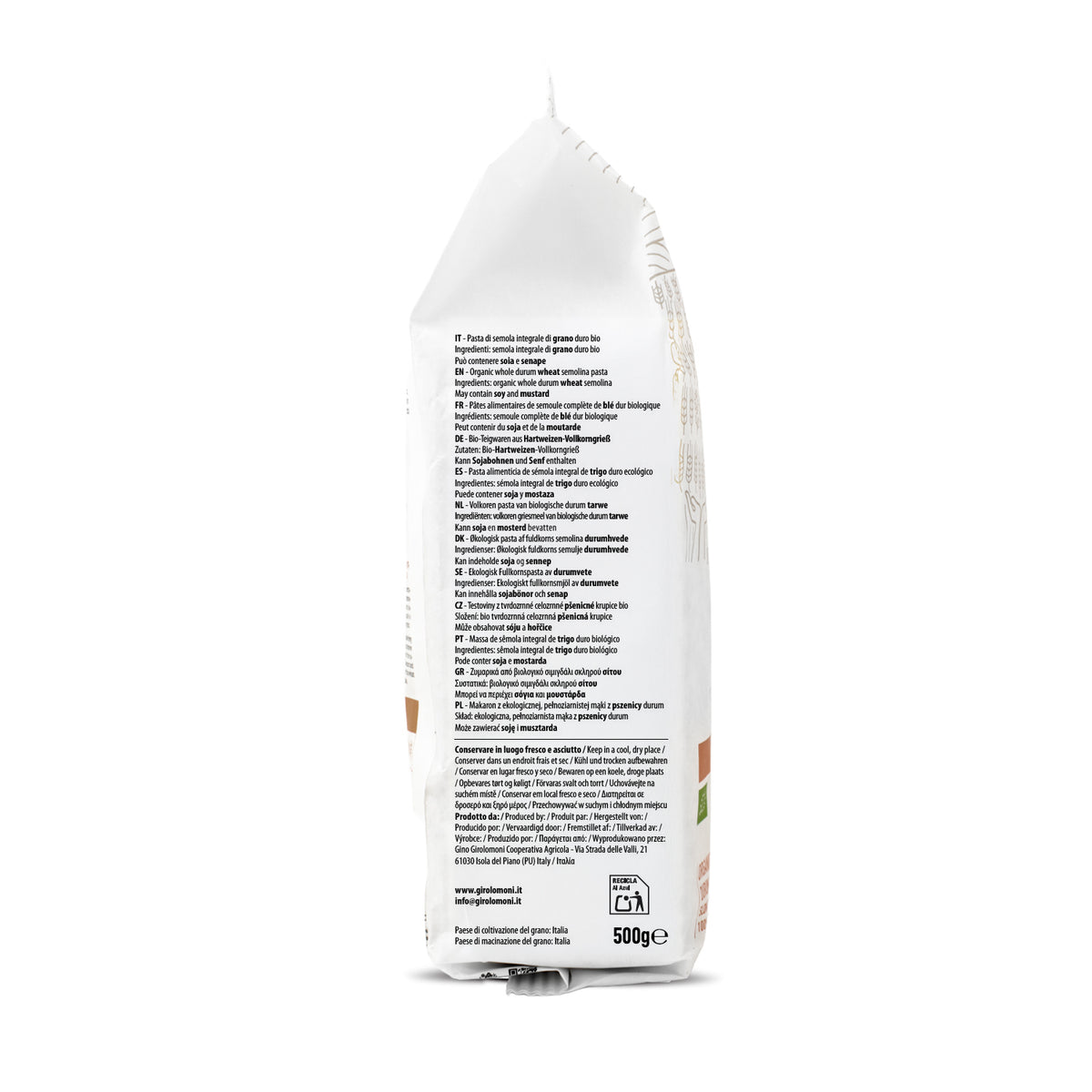 Penne rigate integral bio Girolomoni 500g