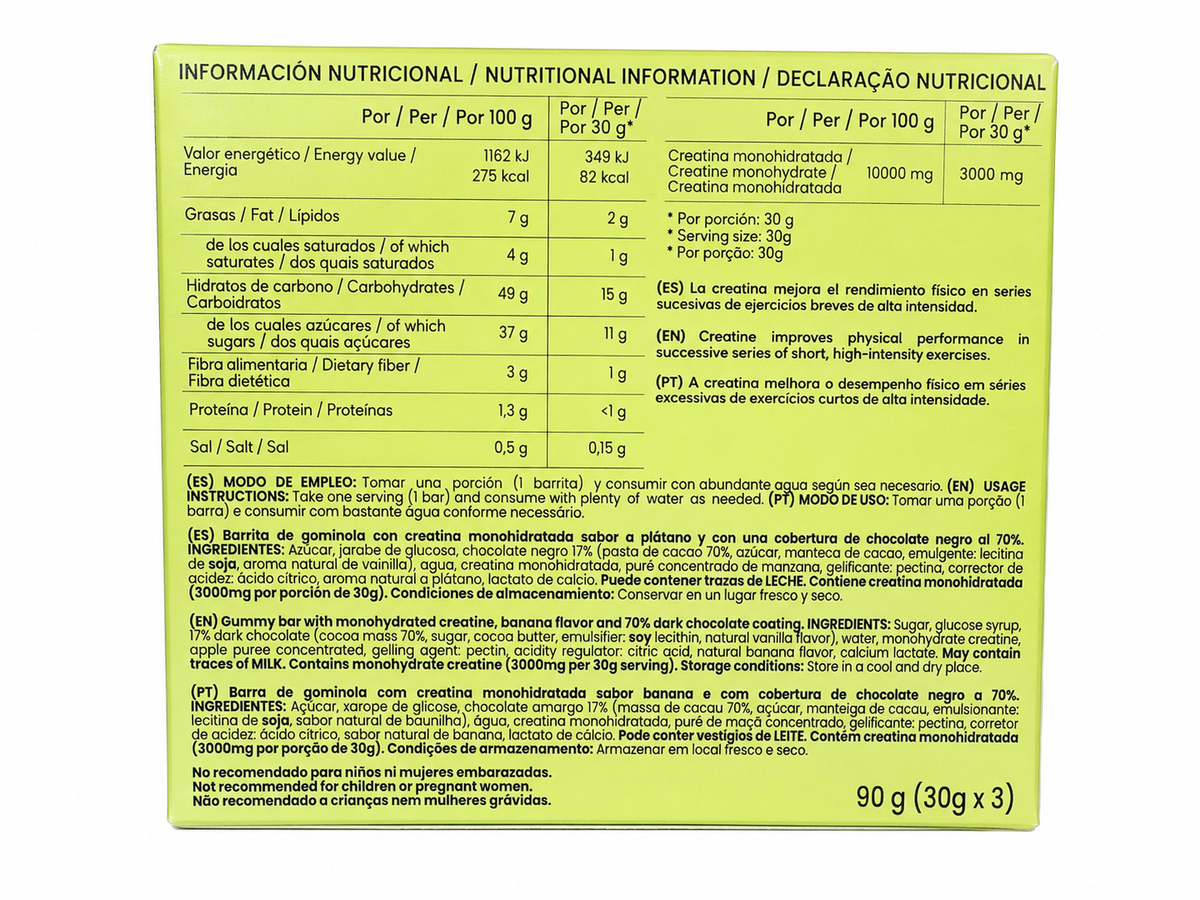 Candyglam Creatine | Gummy Bar Vegana Con Chocolate 70% | 3g Creatina Creavitalis® | Pack 9 Barritas_2