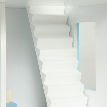 Casa De Muñecas Aiyaplay Mdf, Madera De Pino Azul 63.5x29.5x79.5 Cm_5