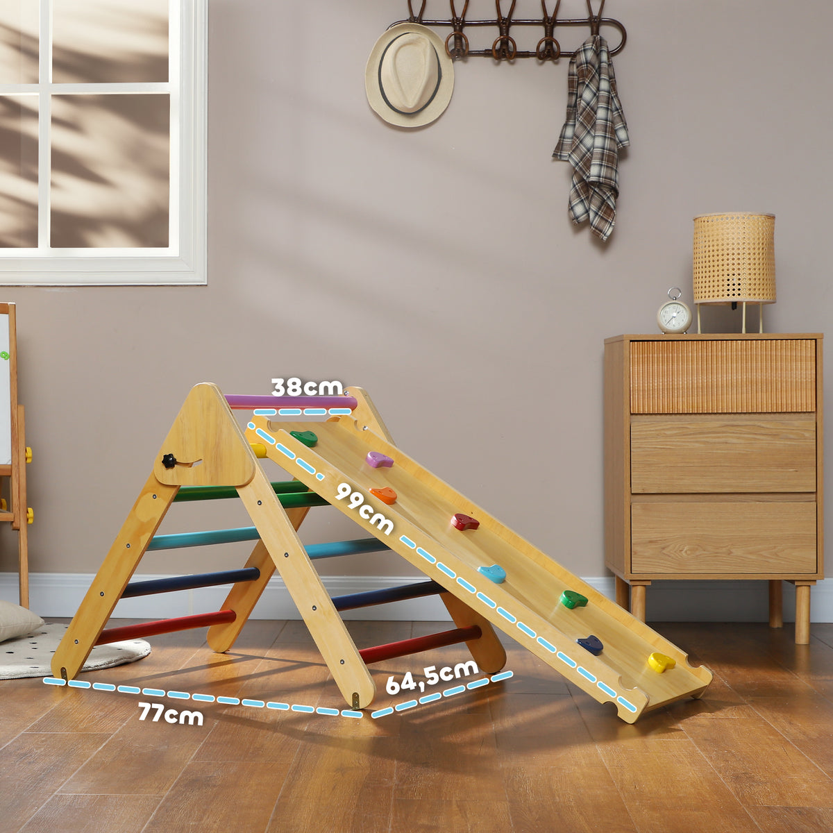 Escalada Para Niños Aiyaplay Madera De Pino Multilaminada Multicolor 147x64.5x63 Cm_2