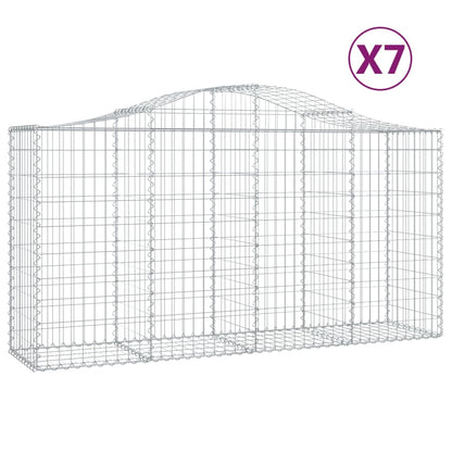 Cestas De Gaviones 7 Uds Forma De Arco Hierro 200x50x100/120 Cm_0