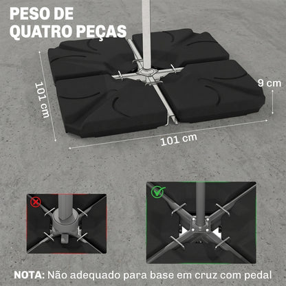 Base Para Sombrilla Outsunny Hdpe Negro 103x103x8.3 Cm_2