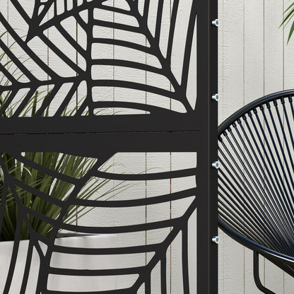 Biombo Para Exterior Outsunny Acero Negro 122x45x198 Cm_4