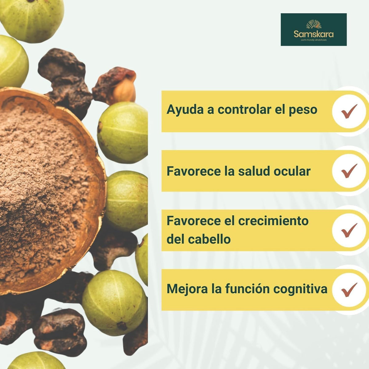 Amla En Polvo Bio | Samskara | Para Cabello Y Piel | Fuente Natural De Vitamina C, Colágeno Y Calcio - 1kg_4