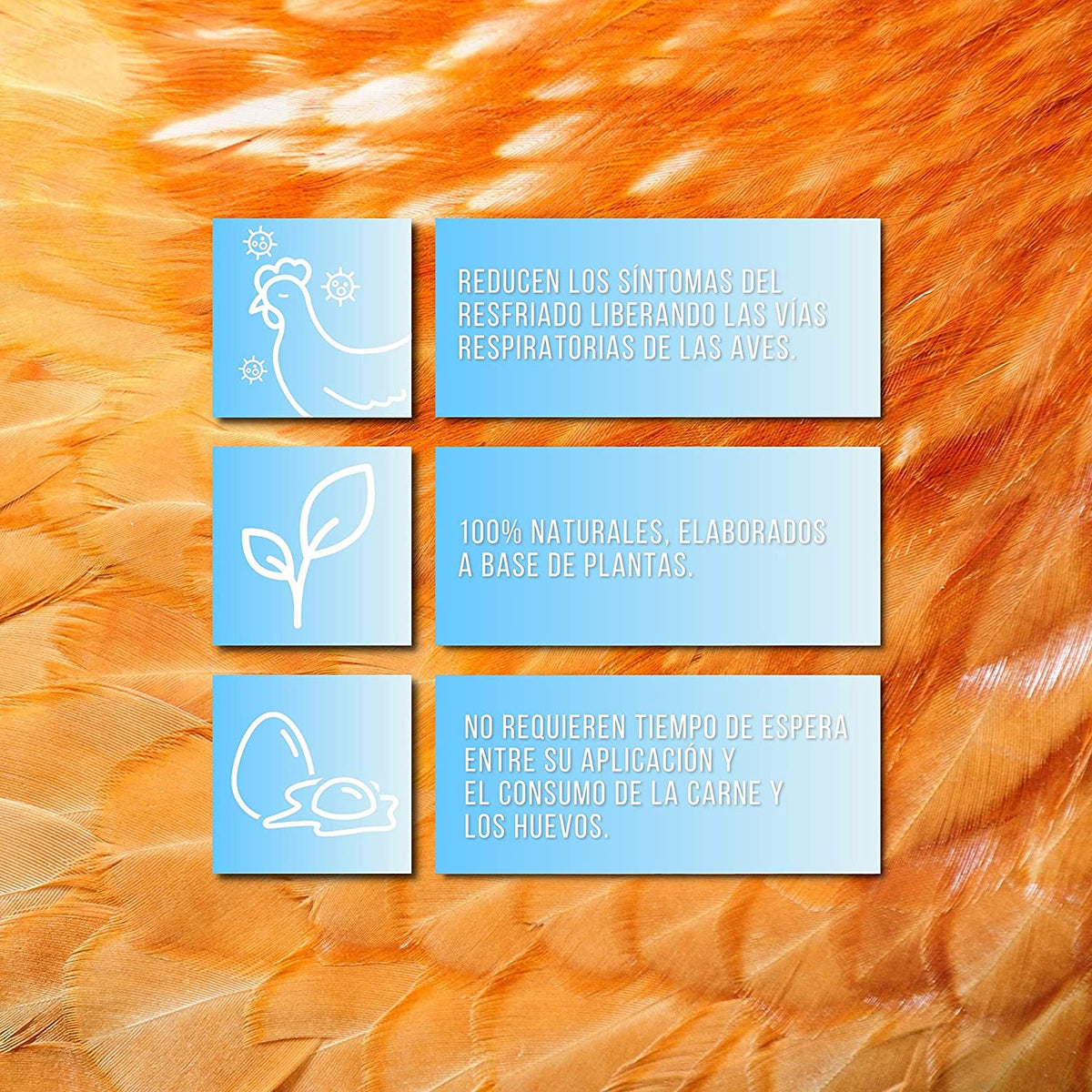 Pack 3 productos para resfriado en aves: Solurespi + Solufrío + Solustress - Alivio catarro gallinas (ref. Slpck4)_1