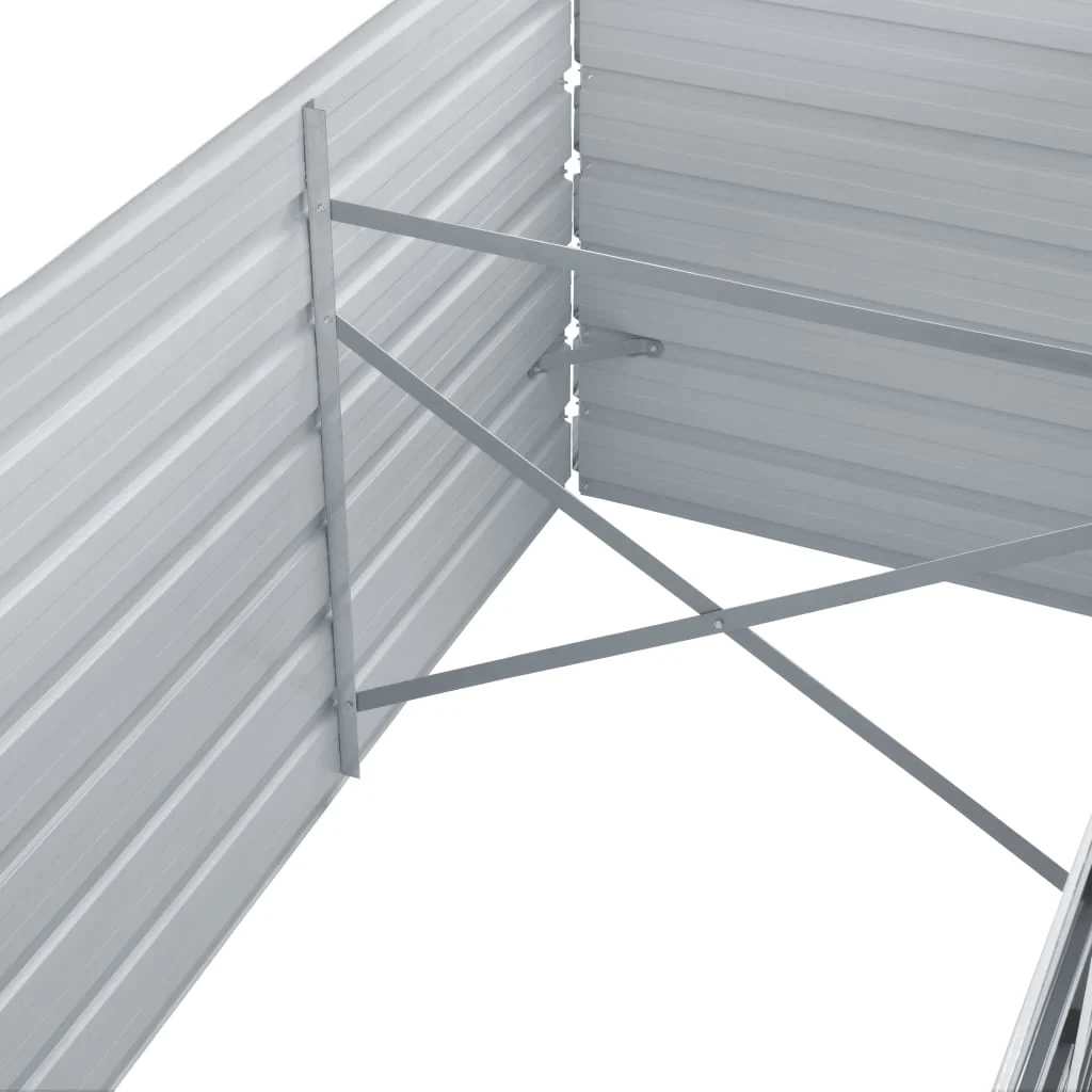 Arriate De Jardín De Acero Galvanizado Gris 240x80x45 Cm_4