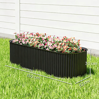 Jardinera Exterior Outsunny Acero Galvanizado Verde 150x62x30 Cm_2